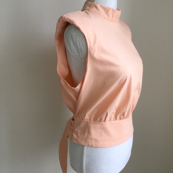 EXPRESS Blouse Sleeveless Shirt Waist Tie Size L - Picture 2 of 6